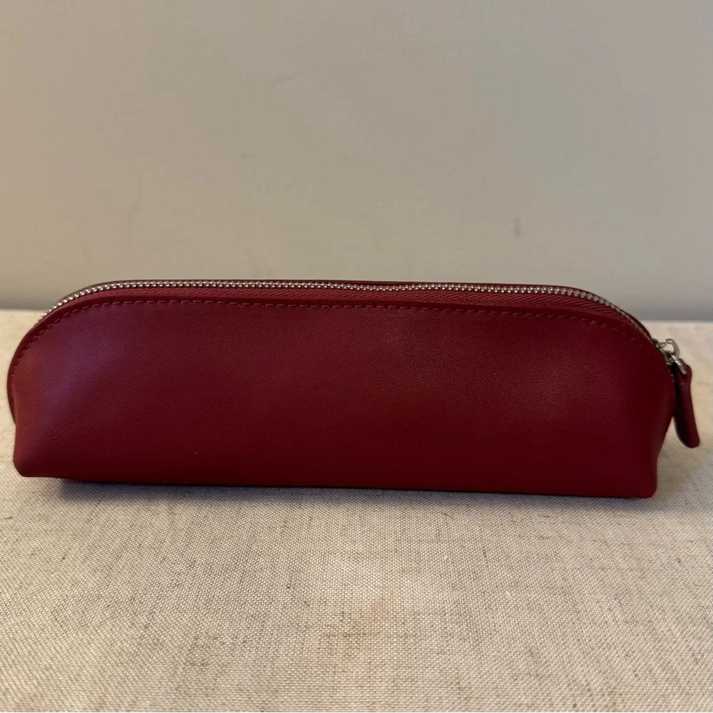 NIB Bally Burgundy Zipper Accessory Pouch